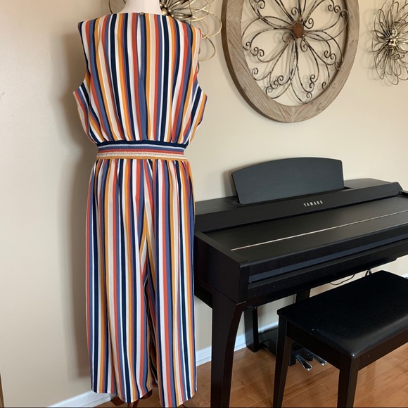 APT. 9 Size XL Striped Wide Leg Romper Jumpsuit - Picture 4 of 6